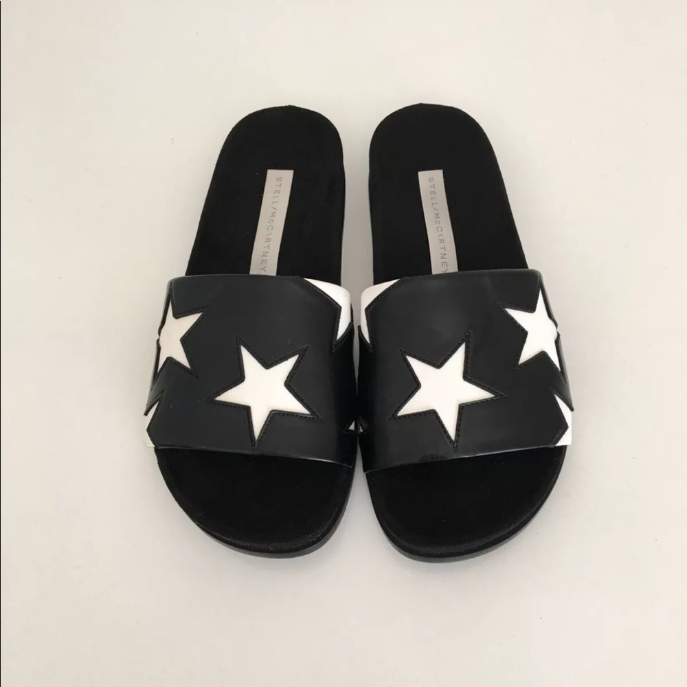 Stella McCartney black and white star sandals